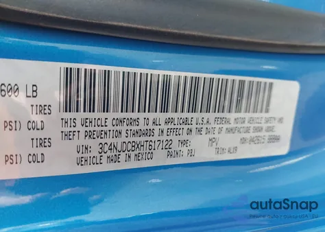 2017 Jeep Compass Limited 4X4 из США, поврежденный, VIN 3C4NJDCBXHT617122